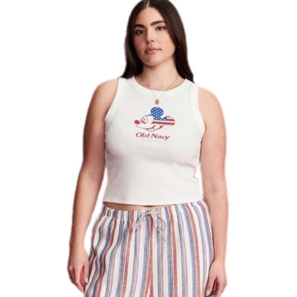 Old Navy Disney Patriotic USA Fourth of July New with Tags Size L White Tank Top
